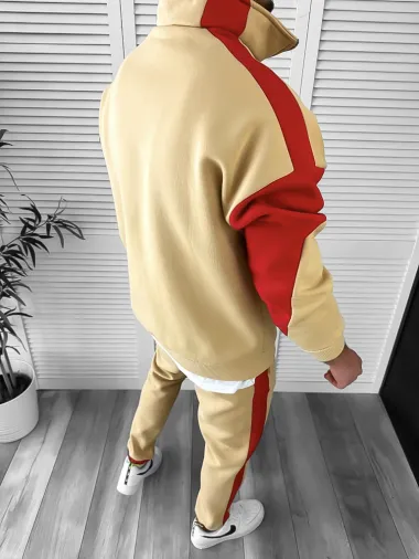 Trening barbati slim fit mustar Pantaloni + Hanorac K156 Z3